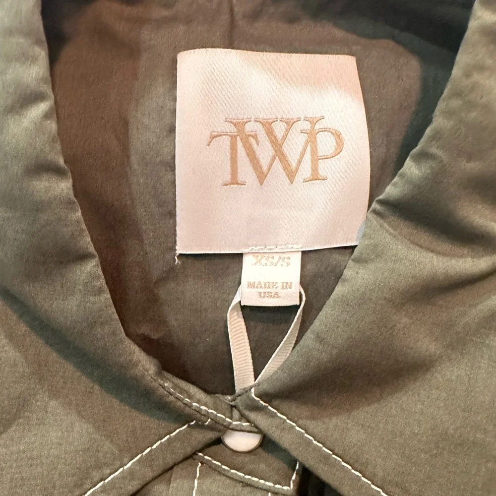 TWP Dutton Oversized Stretch Cotton Poplin Western Shirt  Olive - Picture 10 of 12